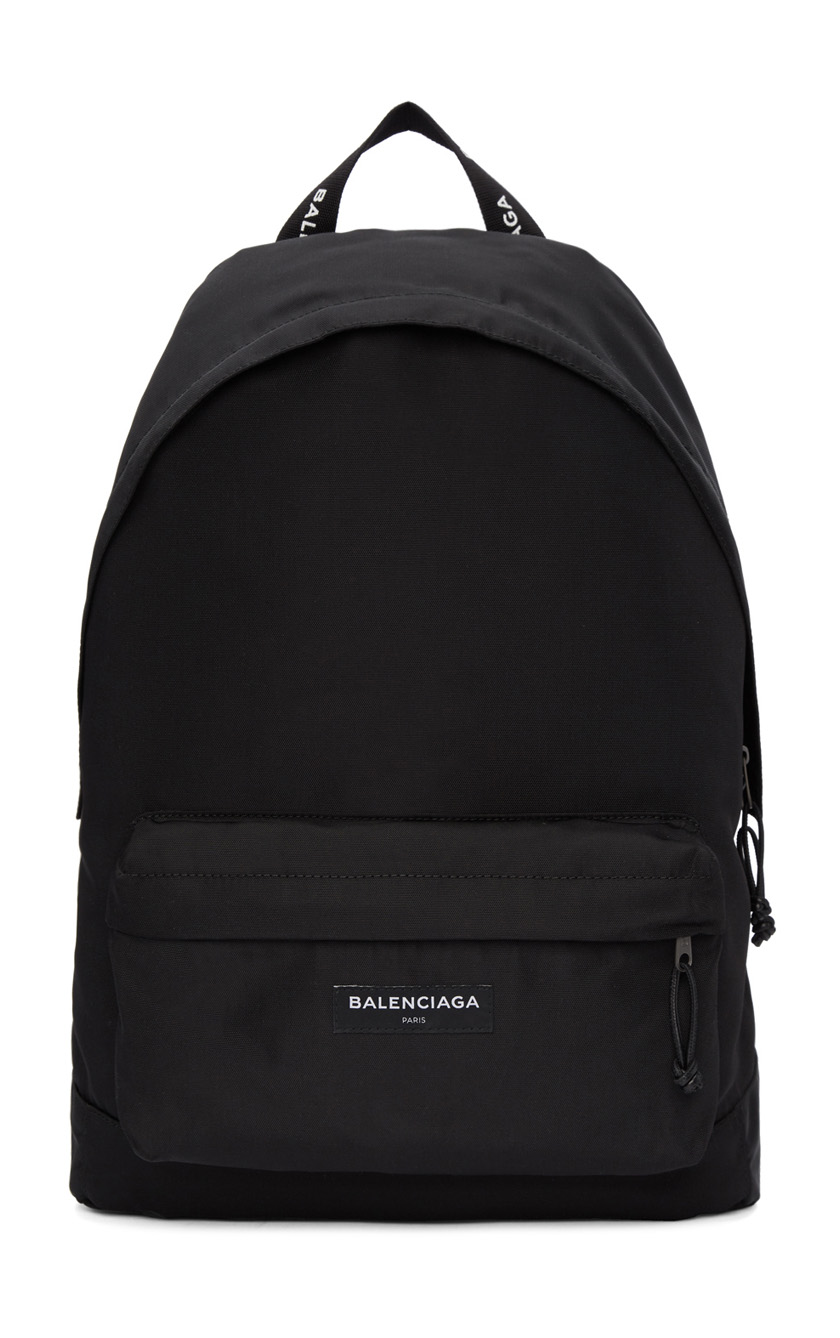 Balenciaga: Black Nylon Explorer Backpack | Sgustok Design